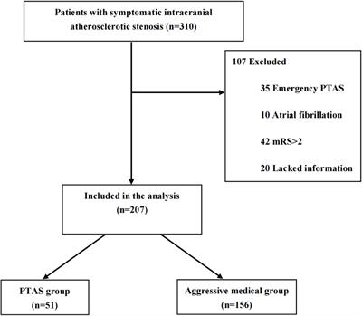 Percutaneous angioplasty and/or stenting versus aggressive medical therapy in patients with symptomatic intracranial atherosclerotic stenosis: a 1-year follow-up study